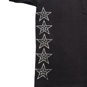 CHROME HEARTS Star Vertical Logo T-shirt Vertical Logo Star Line CH Star Pentagram CH Cross Black Size S Good Condition Used 4a003862