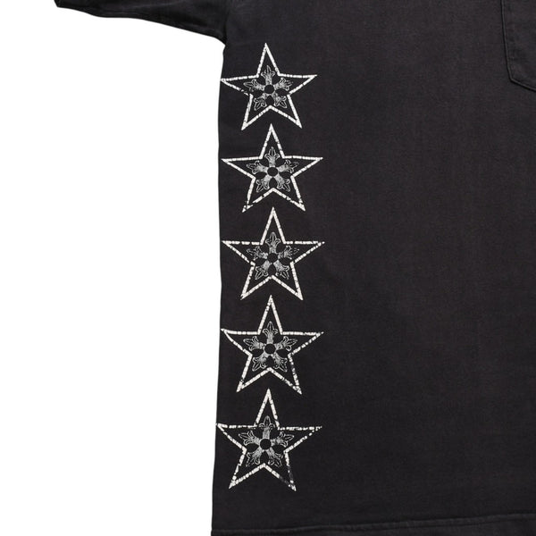 CHROME HEARTS Star Vertical Logo T-shirt Vertical Logo Star Line CH Star Pentagram CH Cross Black Size S Good Condition Used 4a003862