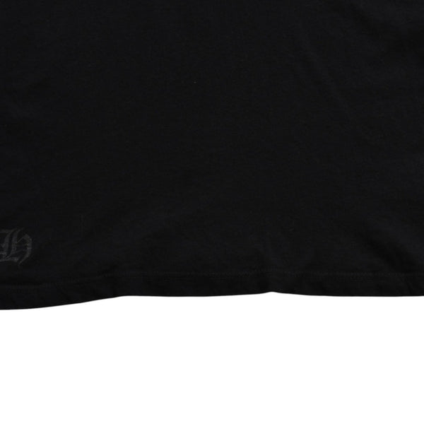 CHROME HEARTS Chrome Hearts T-shirt Short Sleeve V-neck Scroll Label Logo Black Black Good Condition Used 4a003863
