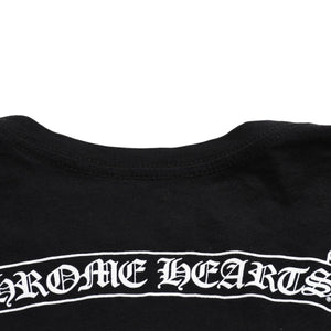 CHROME HEARTS Chrome Hearts T-shirt Short Sleeve V-neck Scroll Label Logo Black Black Good Condition Used 4a003863