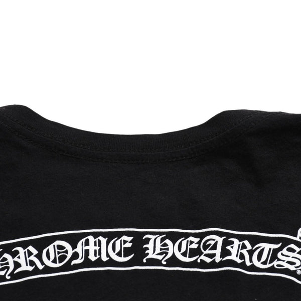 CHROME HEARTS Chrome Hearts T-shirt Short Sleeve V-neck Scroll Label Logo Black Black Good Condition Used 4a003863