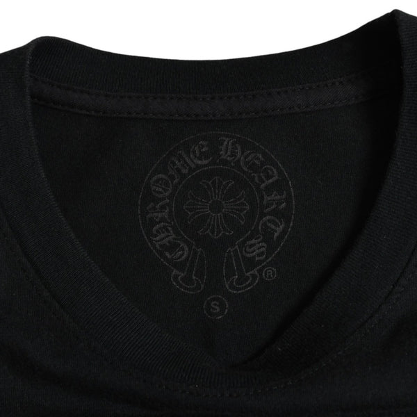CHROME HEARTS クロムハーツ Made in hollywood バックプリントTシャツ ホースシュー CHプラス スクロールラベル ブラック ホワイト Sサイズ 美品 中古 4a003864