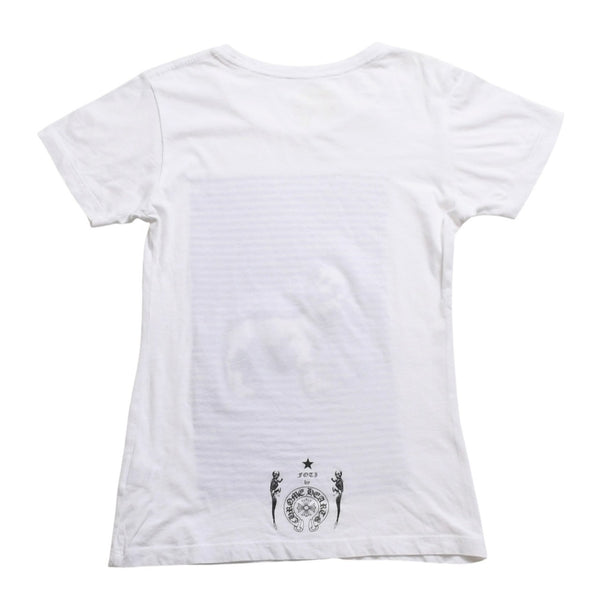 CHROME HEARTS Joe Foti Foti Dog Striped T-shirt Short Sleeve T-shirt Border Pattern Skull Horseshoe CH Cross White Black Good Condition Used 4a003850