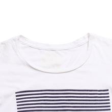 Load image into Gallery viewer, CHROME HEARTS クロムハーツ Joe Foti フォティドッグ ストライプ柄Tシャツ 半袖Tシャツ ボーダー柄 スカル ホースシュー CHクロス ホワイト ブラック 美品 中古 4a003850