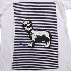 CHROME HEARTS Joe Foti Foti Dog Striped T-shirt Short Sleeve T-shirt Border Pattern Skull Horseshoe CH Cross White Black Good Condition Used 4a003850