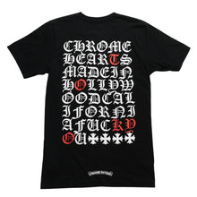 Load image into Gallery viewer, CHROME HEARTS クロムハーツ Made in hollywood バックプリントTシャツ ホースシュー CHプラス スクロールラベル ブラック ホワイト Sサイズ 美品 中古 4a003864