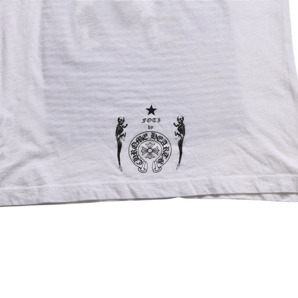 CHROME HEARTS Joe Foti Foti Dog Striped T-shirt Short Sleeve T-shirt Border Pattern Skull Horseshoe CH Cross White Black Good Condition Used 4a003850
