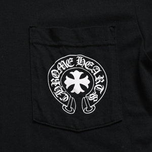 CHROME HEARTS クロムハーツ Made in hollywood バックプリントTシャツ ホースシュー CHプラス スクロールラベル ブラック ホワイト Sサイズ 美品 中古 4a003864