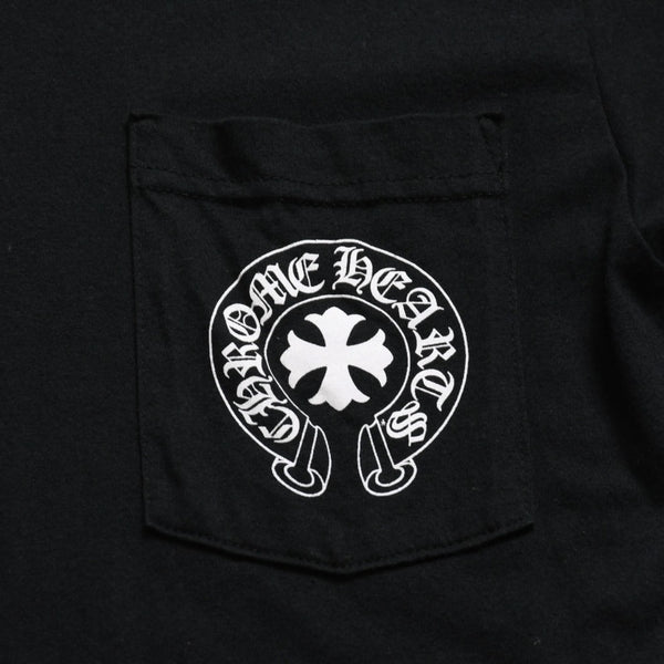 CHROME HEARTS クロムハーツ Made in hollywood バックプリントTシャツ ホースシュー CHプラス スクロールラベル ブラック ホワイト Sサイズ 美品 中古 4a003864