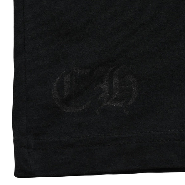CHROME HEARTS クロムハーツ Made in hollywood バックプリントTシャツ ホースシュー CHプラス スクロールラベル ブラック ホワイト Sサイズ 美品 中古 4a003864