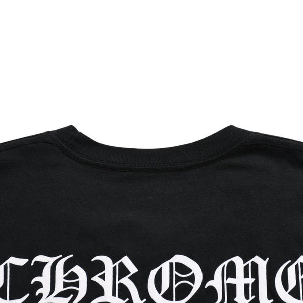 CHROME HEARTS クロムハーツ Made in hollywood バックプリントTシャツ ホースシュー CHプラス スクロールラベル ブラック ホワイト Sサイズ 美品 中古 4a003864