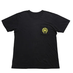 CHROME HEARTS Vertical Logo T-shirt Scroll Label Logo Black Yellow Size L Good Used 4a003858