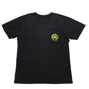 CHROME HEARTS Vertical Logo T-shirt Scroll Label Logo Black Yellow Size L Good Used 4a003858