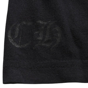 CHROME HEARTS Vertical Logo T-shirt Scroll Label Logo Black Yellow Size L Good Used 4a003858