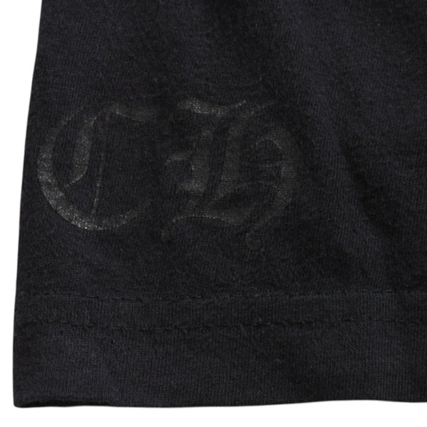 CHROME HEARTS Vertical Logo T-shirt Scroll Label Logo Black Yellow Size L Good Used 4a003858