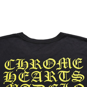 CHROME HEARTS Vertical Logo T-shirt Scroll Label Logo Black Yellow Size L Good Used 4a003858