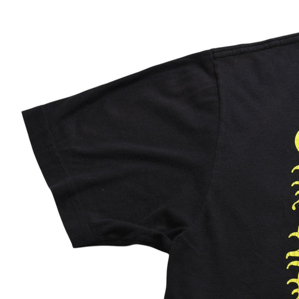 CHROME HEARTS Vertical Logo T-shirt Scroll Label Logo Black Yellow Size L Good Used 4a003858