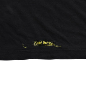 CHROME HEARTS Vertical Logo T-shirt Scroll Label Logo Black Yellow Size L Good Used 4a003858