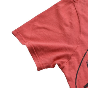 CHROME HEARTS Women's Short Sleeve T-Shirt Horseshoe Floral Cross Scroll Label CH Plus Salmon Pink Tight Silhouette M Size Good Condition Used 4a003860