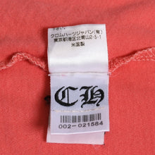 Load image into Gallery viewer, CHROME HEARTS クロムハーツ レディース半袖Tシャツ ホースシュー フローラルクロス スクロールラベル CHプラス サーモンピンク タイトシルエット Mサイズ 美品 中古 4a003860