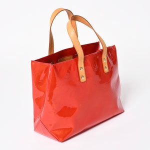 LOUIS VUITTON Vernis Reid PM Tote Bag Handbag M91088 Pomme d'Amour Gold Hardware Good Condition Used 4a003932
