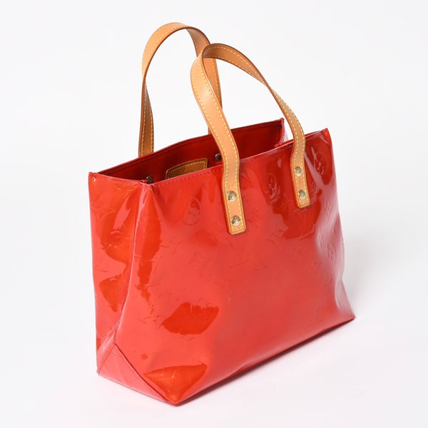 LOUIS VUITTON Vernis Reid PM Tote Bag Handbag M91088 Pomme d'Amour Gold Hardware Good Condition Used 4a003932