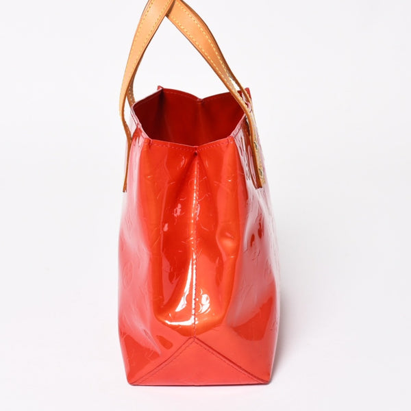 LOUIS VUITTON Vernis Reid PM Tote Bag Handbag M91088 Pomme d'Amour Gold Hardware Good Condition Used 4a003932