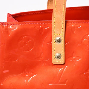 LOUIS VUITTON Vernis Reid PM Tote Bag Handbag M91088 Pomme d'Amour Gold Hardware Good Condition Used 4a003932