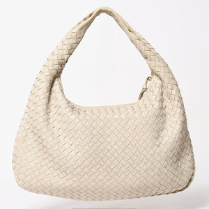 BOTTEGA VENETA Intrecciato Hobo Bag Handbag 115653 White Ivory Lambskin Gold Hardware Good Used 4a003888