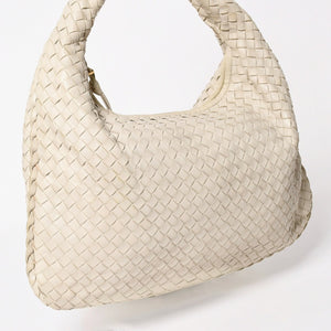 BOTTEGA VENETA Intrecciato Hobo Bag Handbag 115653 White Ivory Lambskin Gold Hardware Good Used 4a003888