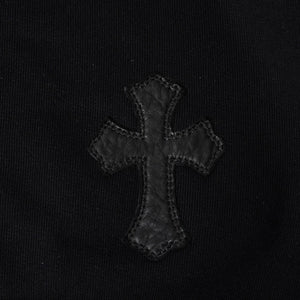 Like new CHROME HEARTS Leather Cross Patch Half Zip Sweat Cemetery Cross Patch Patent Leather Haraco Lamb Leather S Size Used 4a004023