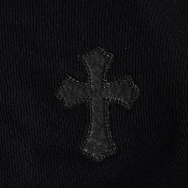Like new CHROME HEARTS Leather Cross Patch Half Zip Sweat Cemetery Cross Patch Patent Leather Haraco Lamb Leather S Size Used 4a004023