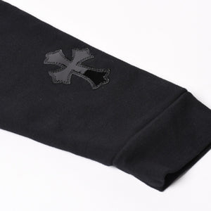 Like new CHROME HEARTS Leather Cross Patch Half Zip Sweat Cemetery Cross Patch Patent Leather Haraco Lamb Leather S Size Used 4a004023