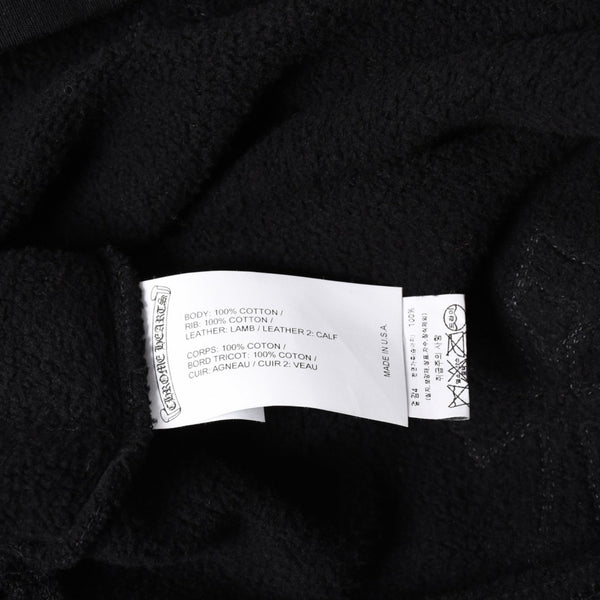 Like new CHROME HEARTS Leather Cross Patch Half Zip Sweat Cemetery Cross Patch Patent Leather Haraco Lamb Leather S Size Used 4a004023