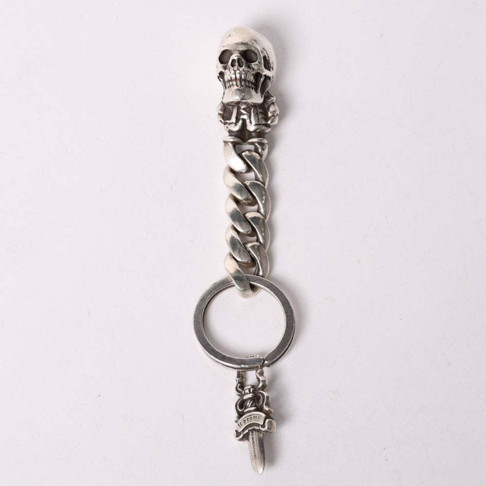 CHROME HEARTS クロムハーツ フォティ デルフィーノ #5ダガー キーリング スカル クラシックリンク シルバー925 重量86.82g 美品 中古 4a004105