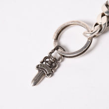 画像をギャラリービューアに読み込む, CHROME HEARTS クロムハーツ フォティ デルフィーノ #5ダガー キーリング スカル クラシックリンク シルバー925 重量86.82g 美品 中古 4a004105