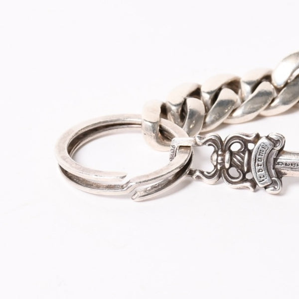 CHROME HEARTS クロムハーツ フォティ デルフィーノ #5ダガー キーリング スカル クラシックリンク シルバー925 重量86.82g 美品 中古 4a004105