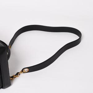 Very Good Condition CHANEL Bicolore Vanity Bag Handbag Coco Mark No. 3 Lambskin Black Gold Hardware Good Condition Used 4a003892