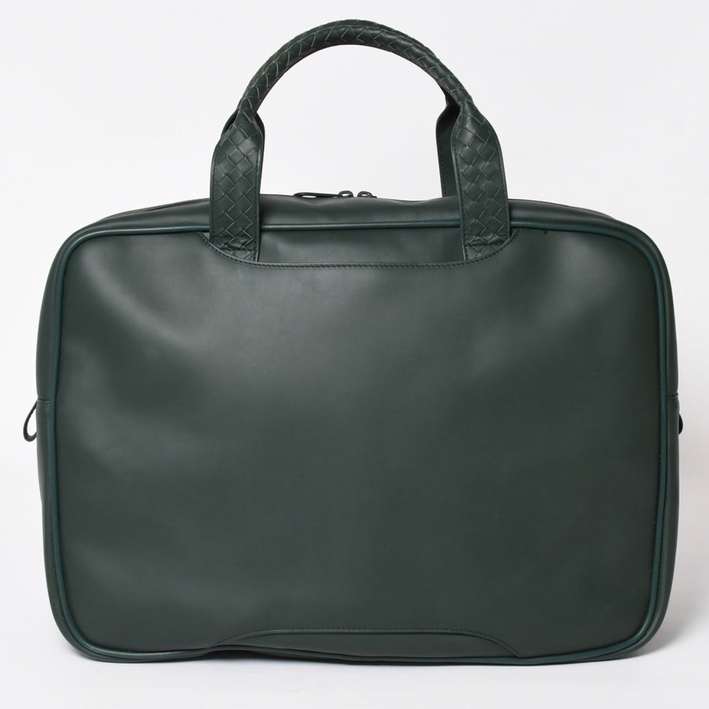 極美品 BOTTEGAVENETA ボッテガヴェネタ レザーハンドバッグ 旅行バッグ V4658 イントレチャート ダークグリーン 中古 4a003895