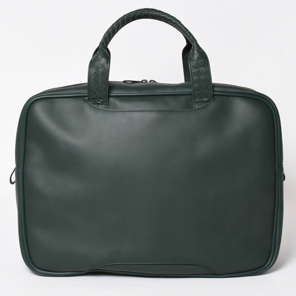 Very Good Condition BOTTEGAVENETA Bottega Veneta Leather Handbag Travel Bag V4658 Intrecciato Dark Green Used 4a003895