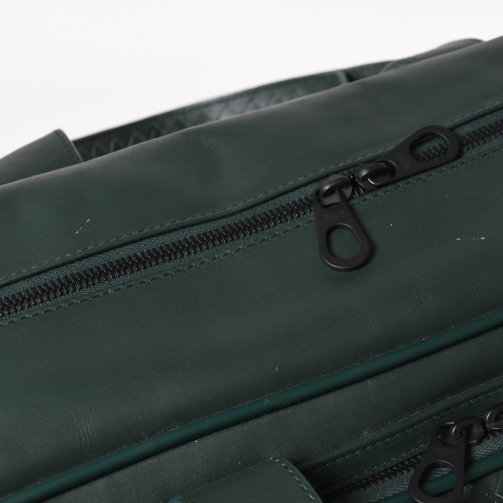 極美品 BOTTEGAVENETA ボッテガヴェネタ レザーハンドバッグ 旅行バッグ V4658 イントレチャート ダークグリーン 中古 4a003895