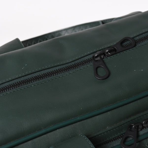 Very Good Condition BOTTEGAVENETA Bottega Veneta Leather Handbag Travel Bag V4658 Intrecciato Dark Green Used 4a003895