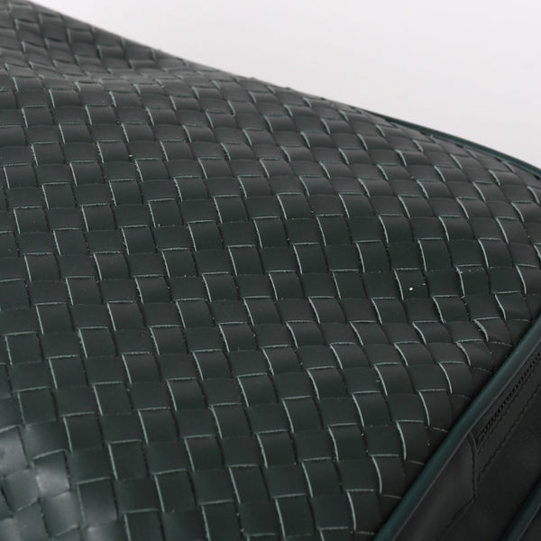Very Good Condition BOTTEGAVENETA Bottega Veneta Leather Handbag Travel Bag V4658 Intrecciato Dark Green Used 4a003895