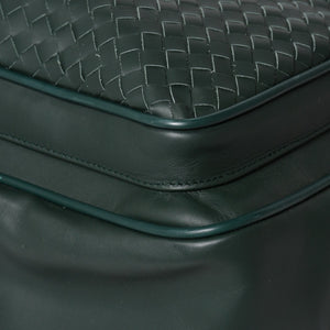 Very Good Condition BOTTEGAVENETA Bottega Veneta Leather Handbag Travel Bag V4658 Intrecciato Dark Green Used 4a003895