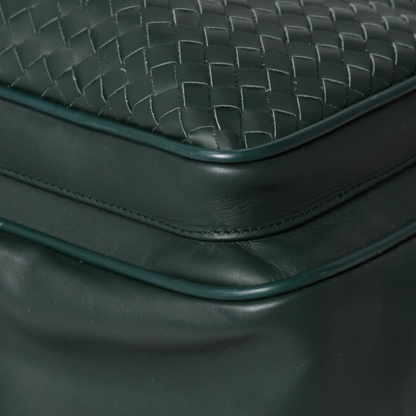 Very Good Condition BOTTEGAVENETA Bottega Veneta Leather Handbag Travel Bag V4658 Intrecciato Dark Green Used 4a003895