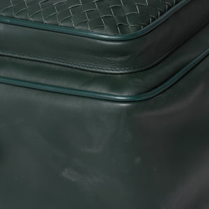 Very Good Condition BOTTEGAVENETA Bottega Veneta Leather Handbag Travel Bag V4658 Intrecciato Dark Green Used 4a003895