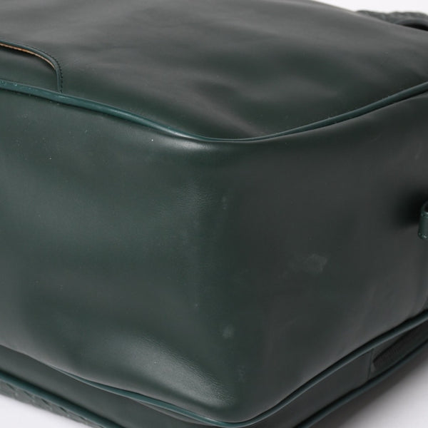 Very Good Condition BOTTEGAVENETA Bottega Veneta Leather Handbag Travel Bag V4658 Intrecciato Dark Green Used 4a003895