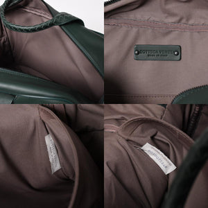 Very Good Condition BOTTEGAVENETA Bottega Veneta Leather Handbag Travel Bag V4658 Intrecciato Dark Green Used 4a003895