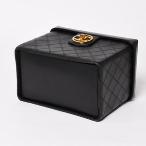 Very Good Condition CHANEL Bicolore Vanity Bag Handbag Coco Mark No. 3 Lambskin Black Gold Hardware Good Condition Used 4a003892