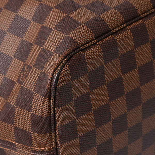 Very good condition LOUIS VUITTON Damier Neverfull MM tote bag N51105 PVC leather brown gold hardware used 4a003894